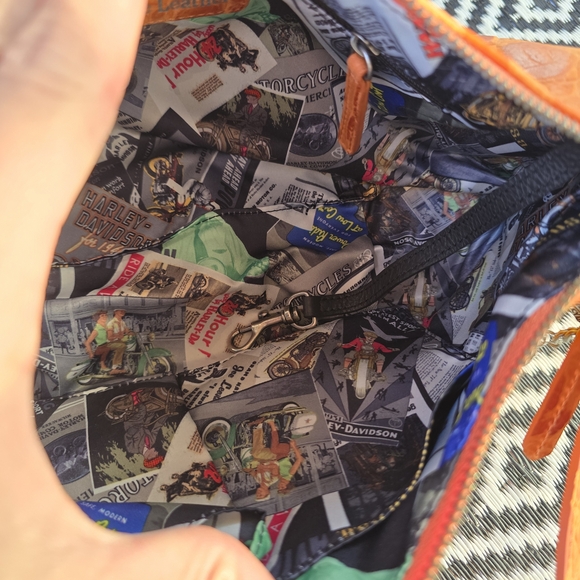 Harley Davidson Orange Croc Embossed Shoulder Bag Leather Croco Collection - Picture 8 of 11